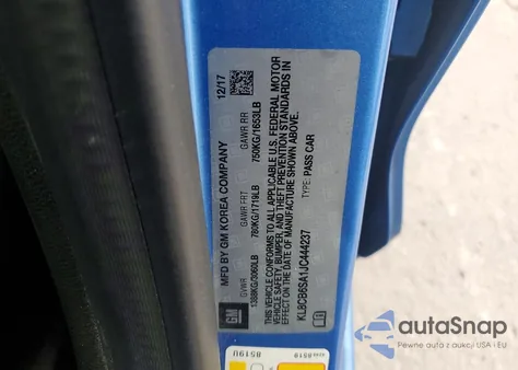 2018 Chevrolet Spark Ls из США, поврежденный, VIN KL8CB6SA1JC444237